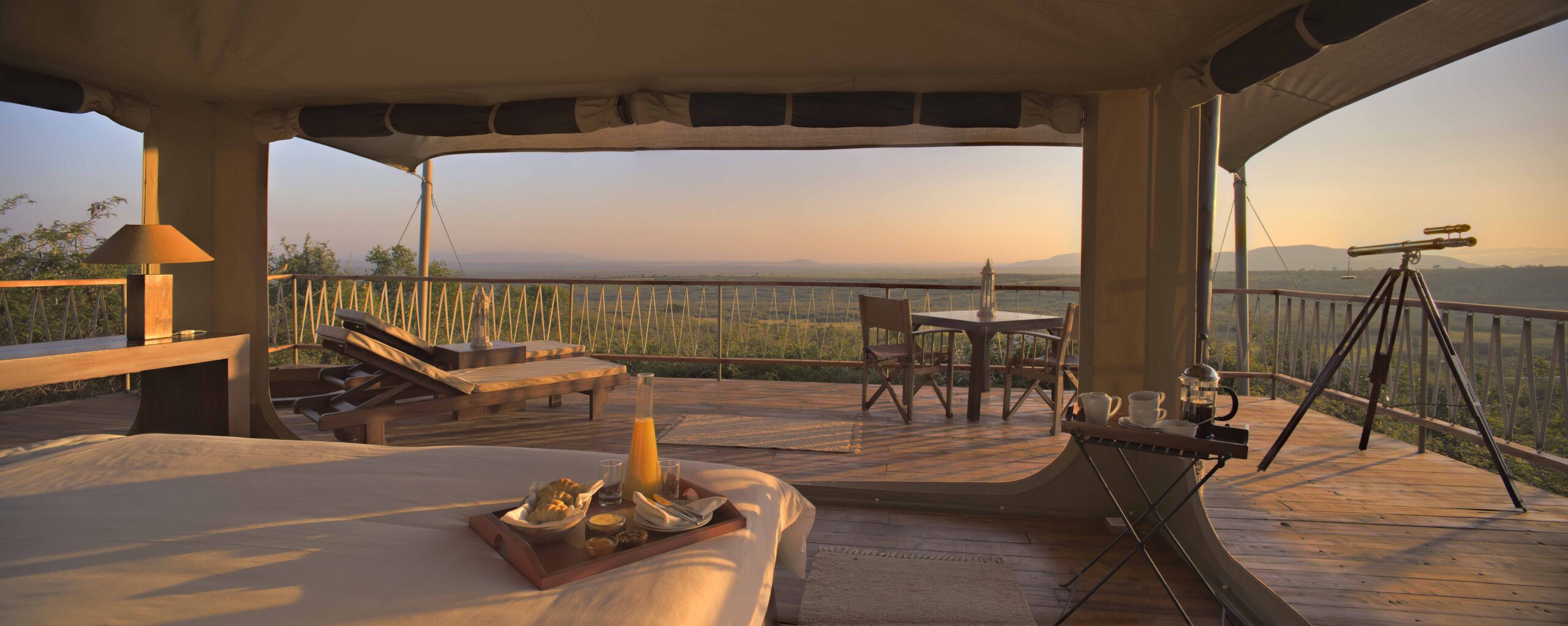 Luxury tented camp overlooking the Masai Mara plains